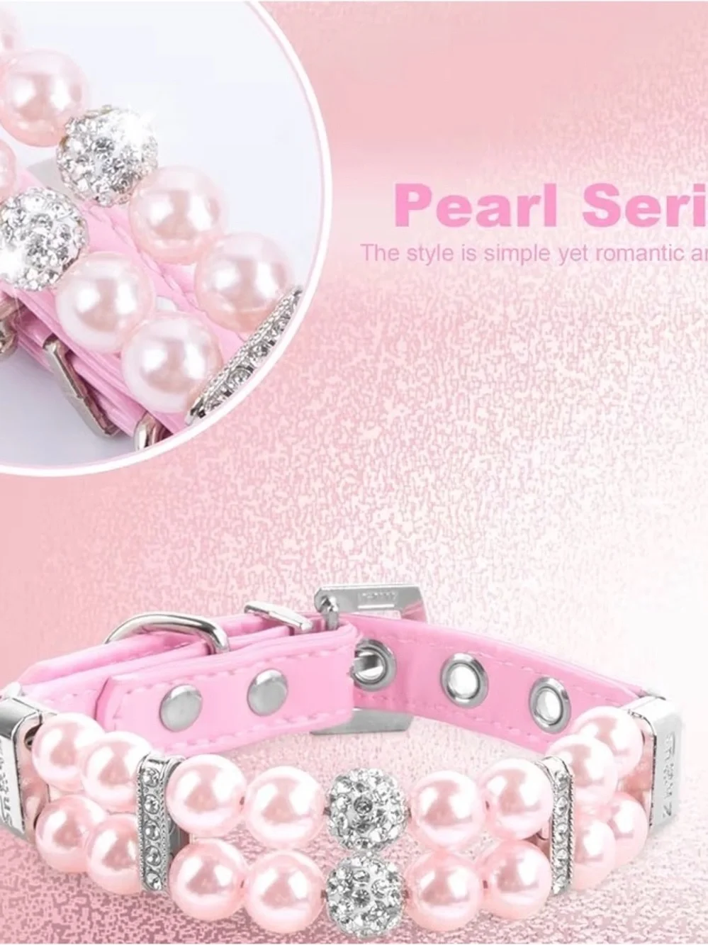 Pink Pearl and Crystal Embellished Collar.
